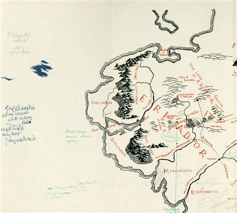 Map Annotated By Tolkien Found In Pauline Bayness Copy Of The Lord Of