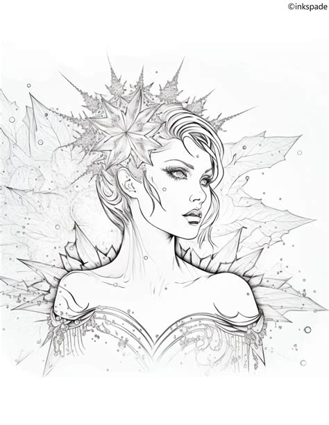 Ice Fairy Coloring Page Etsy