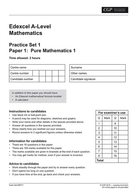 New A Level Maths Edexcel Practice Papers For The Exams In 2021 Cgp
