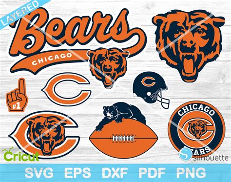 Chicago Bears Football Logo 8 Svg Files Bears Svg Football Etsy