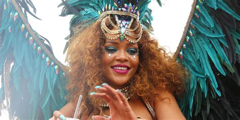 Rihanna Strips To An Eye Popping Carnival Costume And Parties With Lewis Hamilton In Barbados