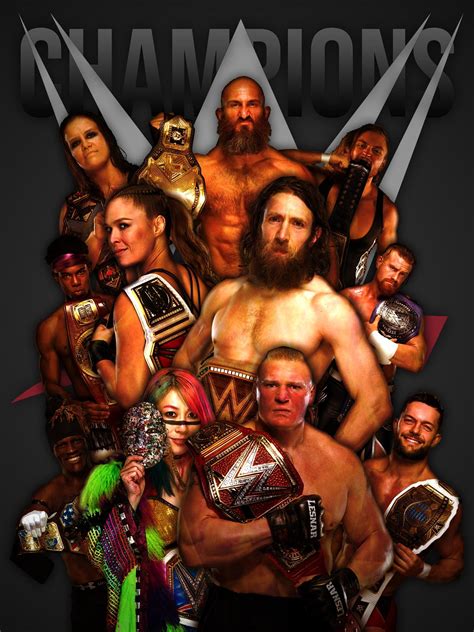 Current Wwe Champions Going Into Fastlane On Sunday Original Poster Wwe