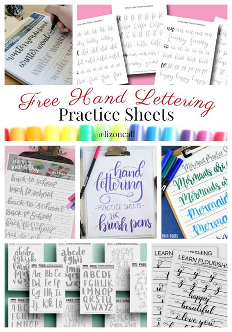 Free Hand Lettering Worksheets Printable Printable Templates