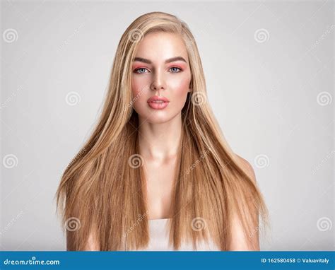 very long straight blonde hair