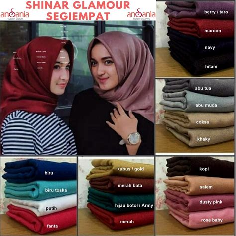 Shinar Glamour Ansania Square Jilbab Hijab Kerudung Segiempat Sinar