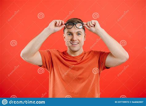 Photo Of Smiling Cool Intelligent Smart Guy Wear Spectacles Bad Vision