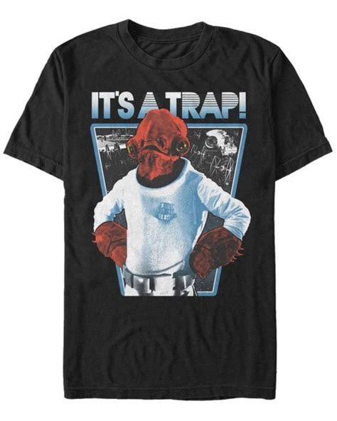 Star Wars Cotton Ackbar Its A Trap Short Sleeve T Shirt In Black For