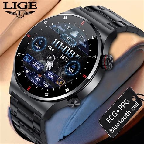 Lige 2022 Ecgppg Smart Watch Men Ip67 Waterproof Bluetooth Call