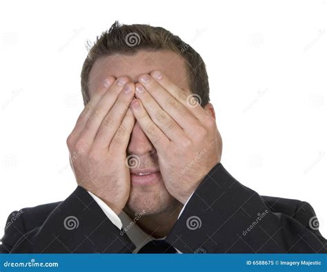 Businessman Hiding His Face In Shame Royalty Free Stock Photo Image