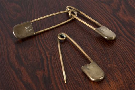 Set Of Three Large Vintage Brass Safety Pins — Mid Century Modern Finds