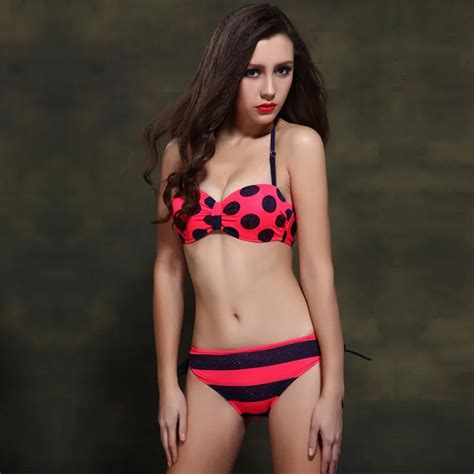 New Women Bikini Female Steel Prop Gather Large Size Sexy Chest Cross Section Swimsuit 5312 On