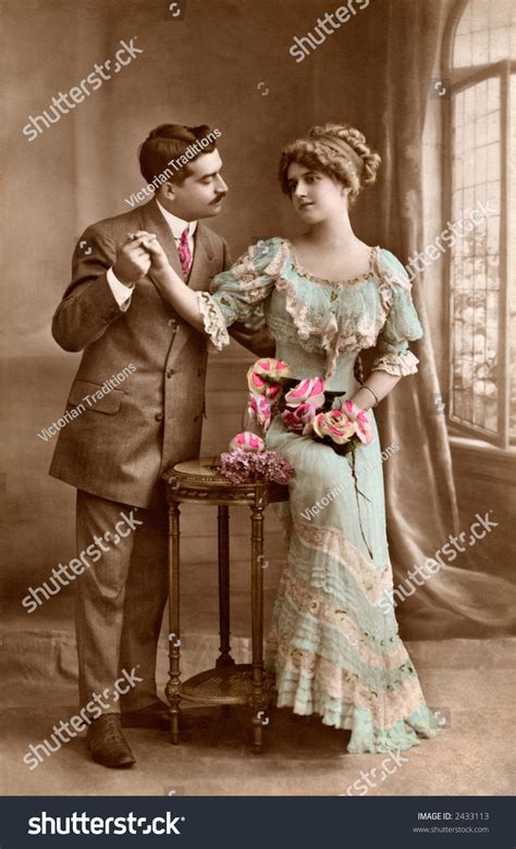 Victorian Romance Couple In Love Circa Photograph Stock Photo