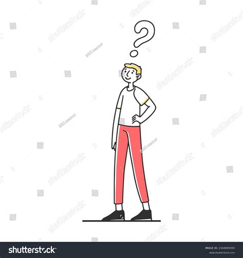 guy question mark over head thinking stock vector royalty free 2164699393 shutterstock