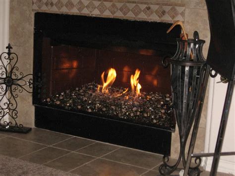 Indoor Gas Fireplace Glass Rocks Fireplace Ideas