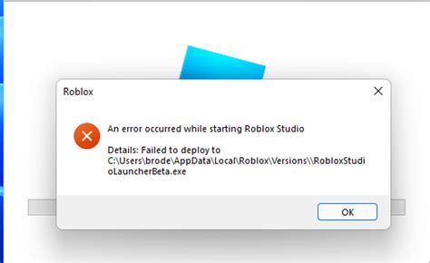 Roblox Studio Has An Error Starting Anyone Know How To Fix R