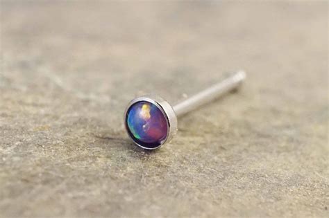 Purple Fire Opal Nose Ring Nose Stud in 2020 | Opal nose stud, Opal nose ring, Nose piercing jewelry