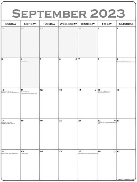 September Calendar With Holidays Monthly Printable Calendar Vrogue
