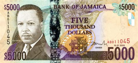 Jamaica New 5000 Dollar Note B242 Reported For Introduction In