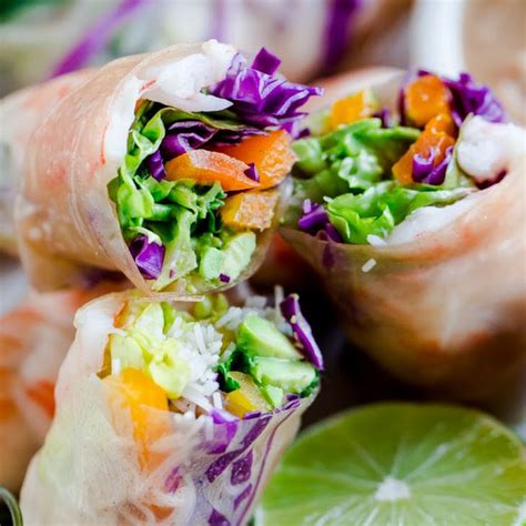 Remove from the grill and set aside. Brown Rice Shrimp Summer Rolls with Peanut Lime Dipping ...