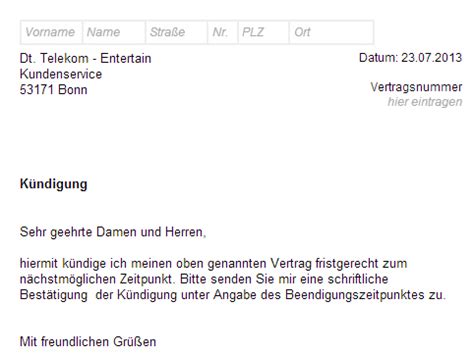 Die magentatv app lässt sich schnell und unkompliziert innerhalb von einem monat zum monatsende. Telekom Entertain kündigen - Vorlage - Download - CHIP