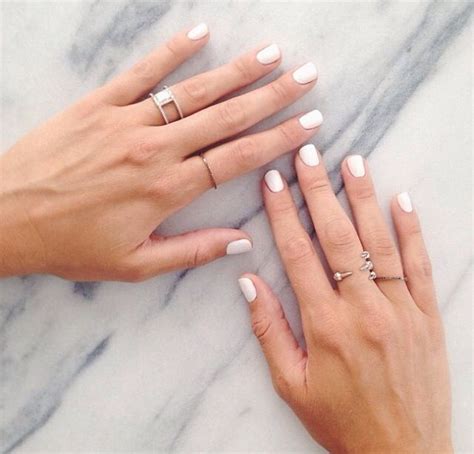 Her Engagement Ring Is Cool White Manicure White Nails White Nail