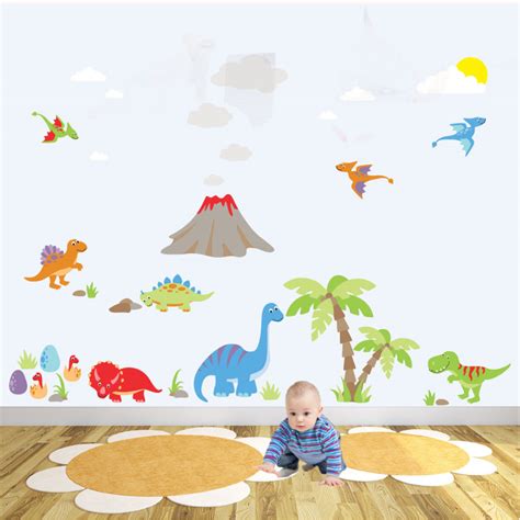 Large Dinosaur Wall Stickers For Baby Boys Nursery Room