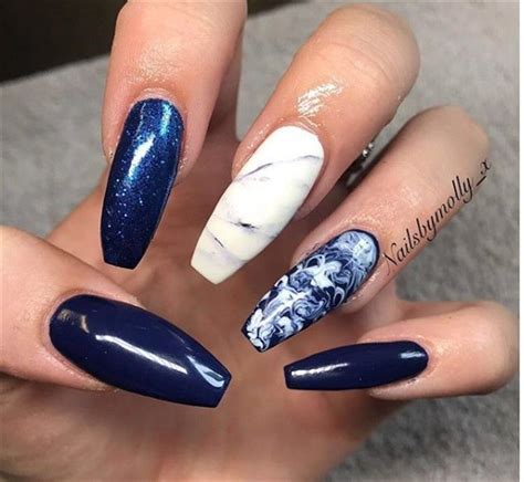 30creative Navy Nail Art Designs To Inspire You Fashonails Blue