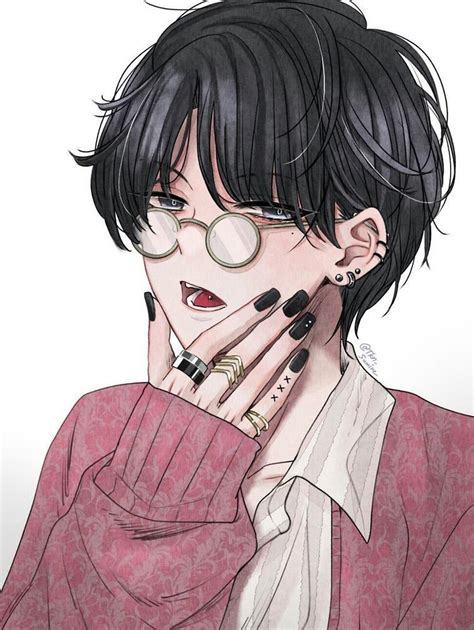 Animeboy Mangaboy Art Blackhair Glasses Anime Kawaii Anime
