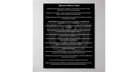 Chief Warrant Officer Creed Poster Zazzle