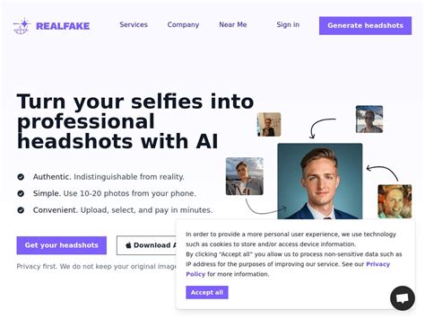 Real Fake Photos Turn Your Selfies Into Professional Headshots With Ai