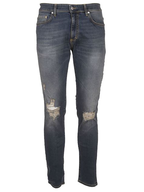 Represent Distressed Skinny Jeans In Faded Blue Modesens Distressed