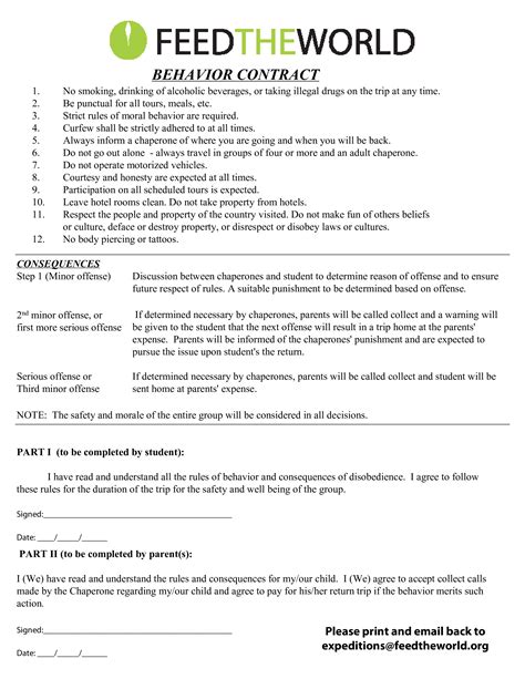 Behavior Contract - How to draft a Behavior Contract? Download this Behavior Contract template n ...