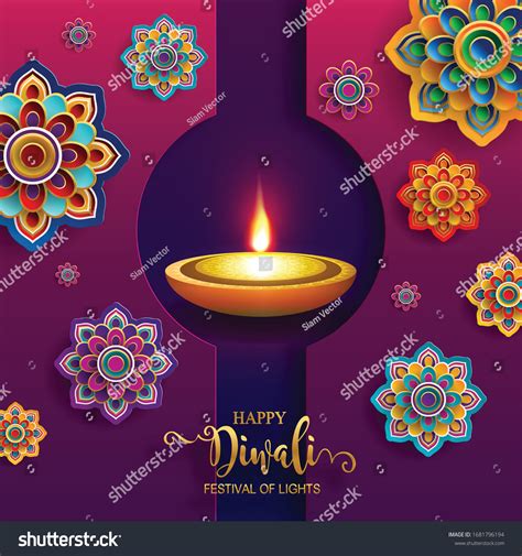 Diwali Deepavali Dipavali Festival Lights India Stock Vector Royalty