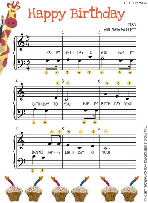 Free Sheet Music Piano Happy Birthday Happy Birthday For Piano