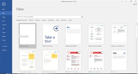 Create And Open Your Document In Microsoft Word 2016 Tutorials Tree