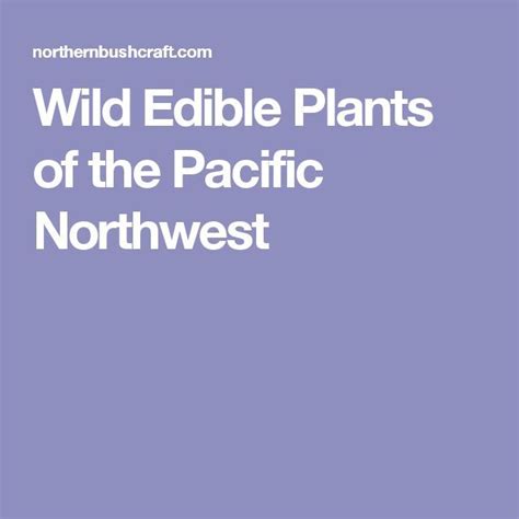 Wild Edible Plants Of The Pacific Northwest Edible Wild Plants Wild