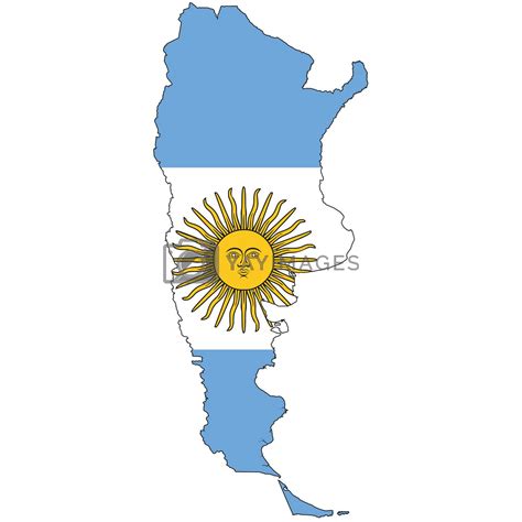 Country Outline With The Flag Of Argentina By Dragoneyemedia Vectors