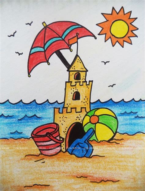 Beach Drawing Nature Drawing For Kids Scenery Drawing For Kids