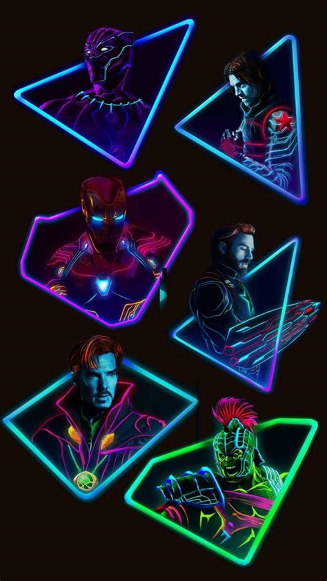 Avengers Neon Wallpapers Wallpaper Cave