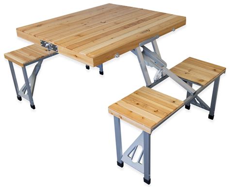 Andes Wooden Folding Portable Campingpicnic Outdoor Table And Stool