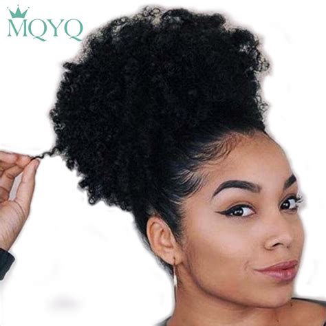 Mqyq Drawstring Puff Afro Kinky Curly Ponytail African American Short