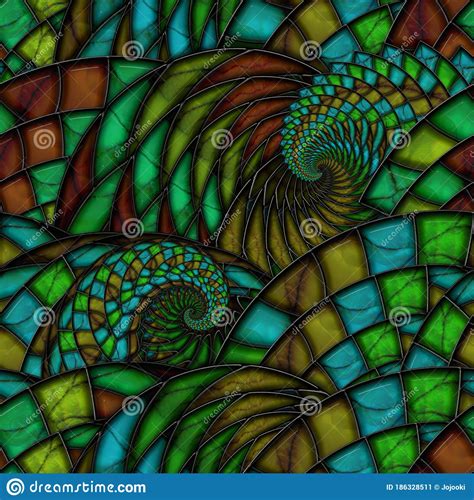 Swirls Seamless Texture Stained Glass Gemstone 3d Illustration Stock Illustration