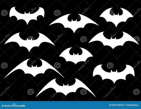Vector Set Of Different Halloween Bats Halloween Flying Bats Vampire
