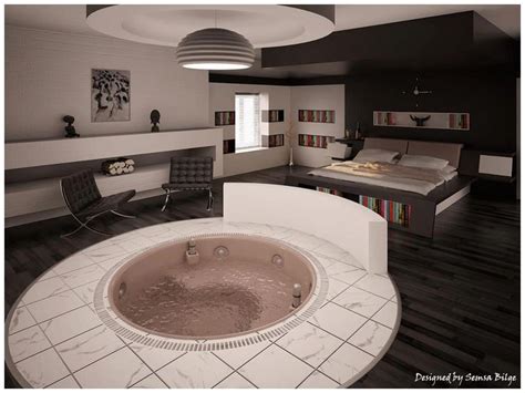 Hot Tub In The Middle Of Your Bedroom Like Wow Amazing Bedroom Designs White Bedroom Design