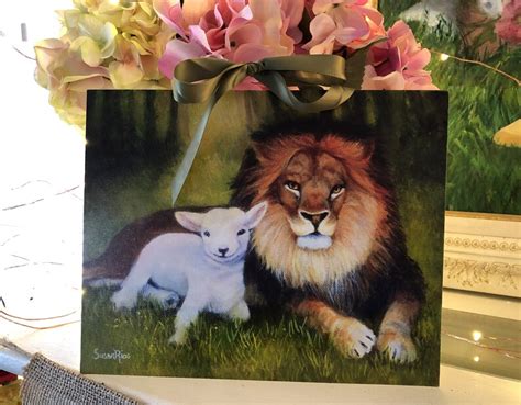 The Lion And The Lamb Art Print Lion And Lamb Image By Susan Etsy