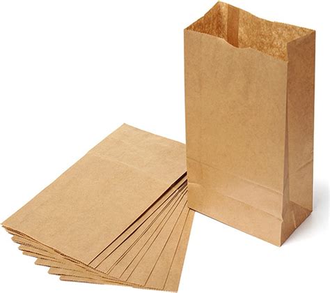 10pcs Kraft Paper Bag Flat Bakery Oastry Bag Food Paper Bag Brown