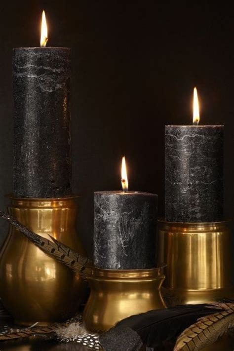 Gold Candles Black Candles Pillar Candles Gorgeous Christmas