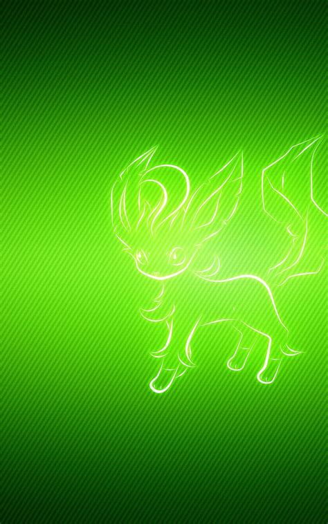 Download Wallpaper 800x1280 Animal Pokemon Green Leafeon Samsung