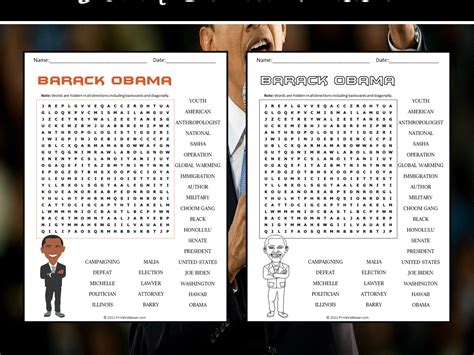 Barack Obama Word Search Puzzle Teaching Resources