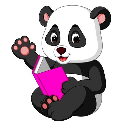 Premium Vector Panda Reading A Book Dibujos De Osos Arte De Panda